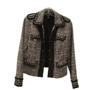 White House Black Market Black and White Tweed Blazer
